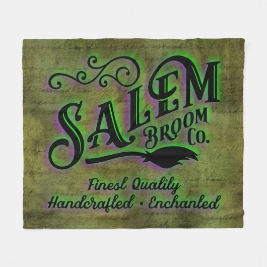 Halloween Hexe Salem Broom Company Sign Fleecedecke (Vorderseite (Horizontal))