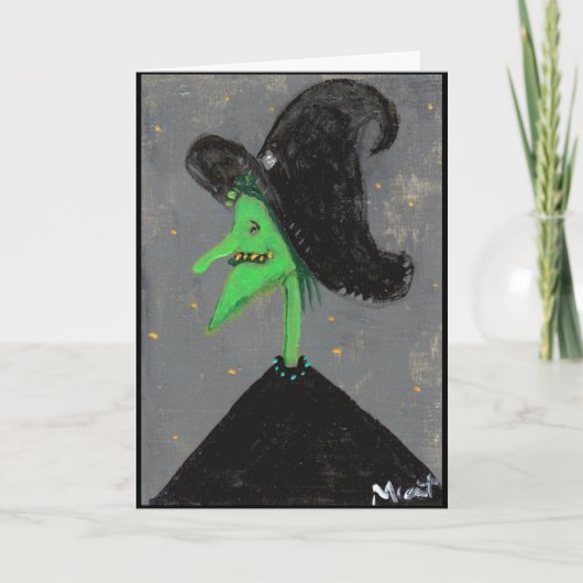 Halloween-Hexe-Schablone Karte (Vorderseite)