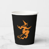 Halloween Hexe schwarz & orange lecker Pappbecher (Rückseite)
