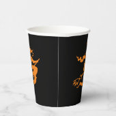 Halloween Hexe schwarz & orange lecker Pappbecher (Rechts)