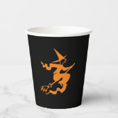 Halloween Hexe schwarz & orange lecker Pappbecher (Vorderseite)