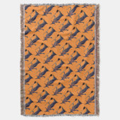 Halloween Hexe Schwarz Orange Muster Gruselig Decke (Vorderseite Vertikal)