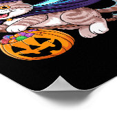 Halloween Hexe Scottish Fold Mond Coupari  Poster (Ecke)