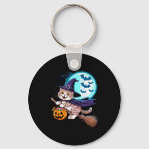 Halloween Hexe Scottish Fold Mond Coupari  Schlüsselanhänger