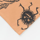 Halloween Hexe Silhouette: Cartoon Muster. Fleecedecke (Ecke)