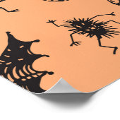 Halloween Hexe Silhouette: Cartoon Muster. Poster (Ecke)