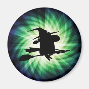 Halloween-Hexe-Silhouette; Cool Magnet