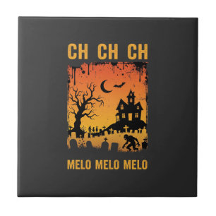 Halloween-Hexe Spukhaus Silhouette Kunst_1 Fliese