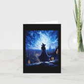 Halloween Hexe Starry Night Van Gogh Aesthetic Pa Karte (Vorderseite)