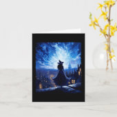 Halloween Hexe Starry Night Van Gogh Aesthetic Pa Karte (Gelbe Blume)