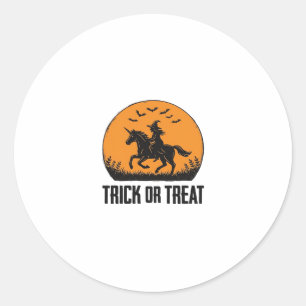 Halloween Hexe Süßigkeiten Oder Saures Vintage Mon Runder Aufkleber
