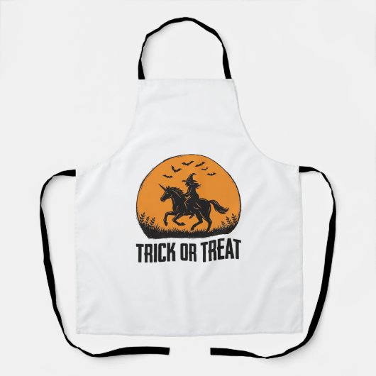 Halloween Hexe Süßigkeiten Oder Saures Vintage Mon Schürze (Vorderseite)