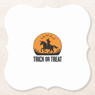 Halloween Hexe Süßigkeiten Oder Saures Vintage Mon Untersetzer