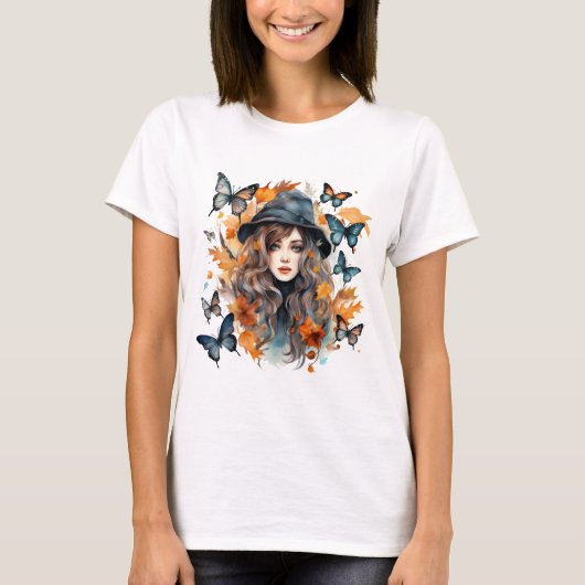 Halloween-Hexe T-Shirt (Vorderseite)