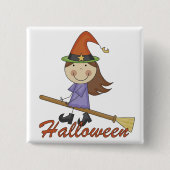 Halloween-Hexe-T - Shirts und Geschenke Button (Vorderseite)