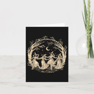 Halloween Hexe Tanzendes Cottagecore Hexe Feminist Karte