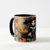 Halloween Hexe Tasse (Vorderseite Links)