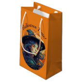 Halloween Hexe Theme Kleine Geschenktüte (Rückseite Schrägansicht)