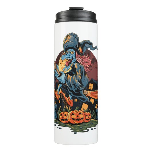 Halloween-Hexe Thermosbecher (Vorderseite)