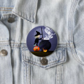 Halloween Hexe und Cauldron Button (Beispiel)