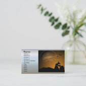 Halloween Hexe und Cauldron mit Fledermäusen Visitenkarte (Stehend Vorderseite)