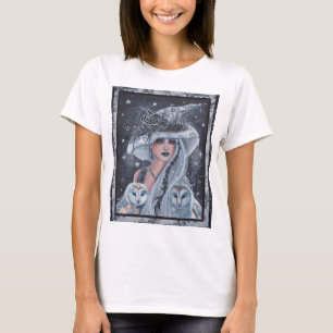 Halloween-Hexe und Eule T-Shirt