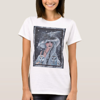Halloween-Hexe und Eule T-Shirt