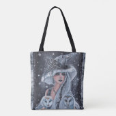 Halloween-Hexe und Eule Tasche (Rückseite)