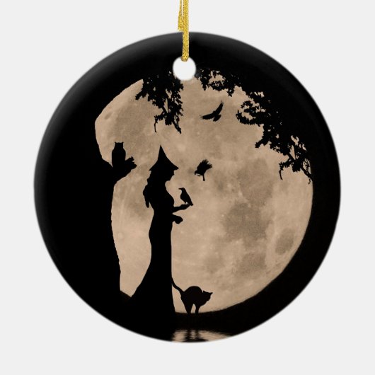 Halloween Hexe und Familiäre Dekorationen Keramik Ornament (Hinten)