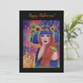 Halloween Hexe und Frosch von Renee Lavoie Save The Date (Stehend Vorderseite)