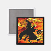Halloween Hexe und Herbstlaube Magnet (Vorderseite/Rückseite)
