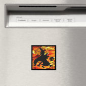 Halloween Hexe und Herbstlaube Magnet (In Situ (Geschirrspüler))