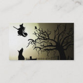 Halloween-Hexe und Heulenhund Visitenkarte (Rückseite)