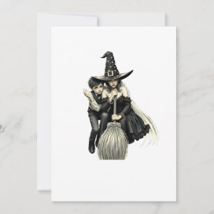 Halloween Hexe und Junge: Dunkle Magie Einladung