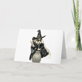 Halloween Hexe und Junge: Dunkle Magie Einladung