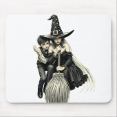 Halloween Hexe und Junge: Dunkle Magie Mousepad (Vorne)