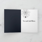 Halloween Hexe und Katze auf einem Broomstick Karte (Innenseite)