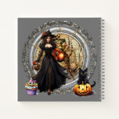 Halloween Hexe und Katze Notizblock (Rückseite)