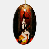 Halloween Hexe und Kürbis Keramik Ornament (Rechts)