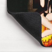 Halloween Hexe und Kürbis Mousepad (Ecke)