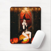 Halloween Hexe und Kürbis Mousepad (Mit Mouse)
