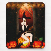 Halloween Hexe und Kürbis Mousepad (Vorne)
