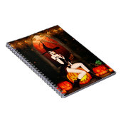 Halloween Hexe und Kürbis Notizblock (Rechte Seite)