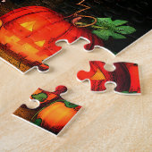 Halloween Hexe und Kürbis Puzzle (Seite)