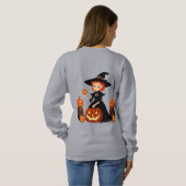 Halloween-Hexe und Kürbisernte-Spaß Sweatshirt (Schwarz voll)