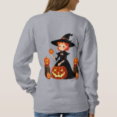 Halloween-Hexe und Kürbisernte-Spaß Sweatshirt (Rückseite)