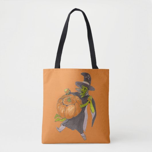 Halloween Hexe und Pumpkin Tanz Funny entworfen Tasche (Vorderseite)