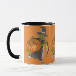 Halloween Hexe und Pumpkin Tanz Funny entworfen Tasse