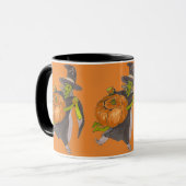 Halloween Hexe und Pumpkin Tanz Funny entworfen Tasse (Vorderseite Links)