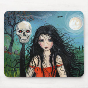 Halloween-Hexe und Totenkopf-Mauspad Mousepad